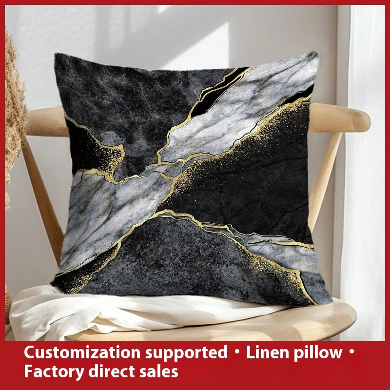 Abstract Oil Painting Linen Pillow Cover