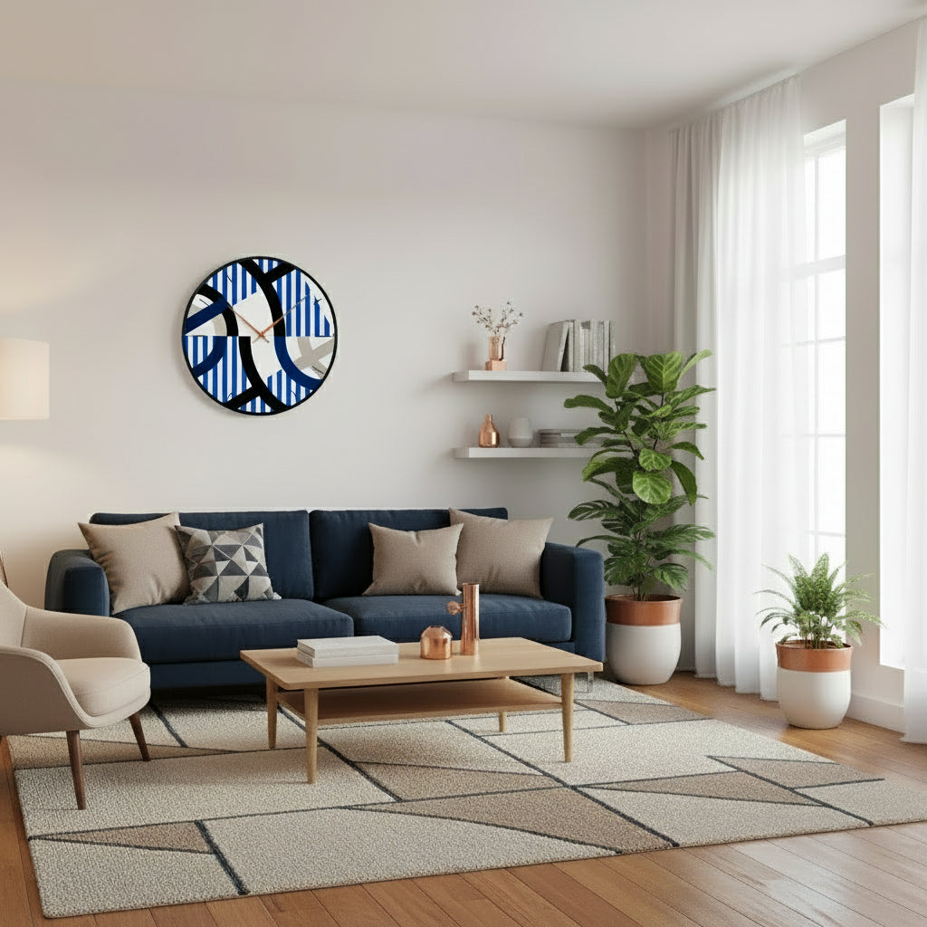 Geometric Nordic Style Abstract Picture Series Clocks