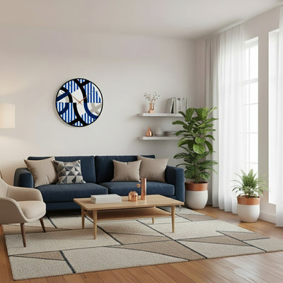 Geometric Nordic Style Abstract Picture Series Clocks