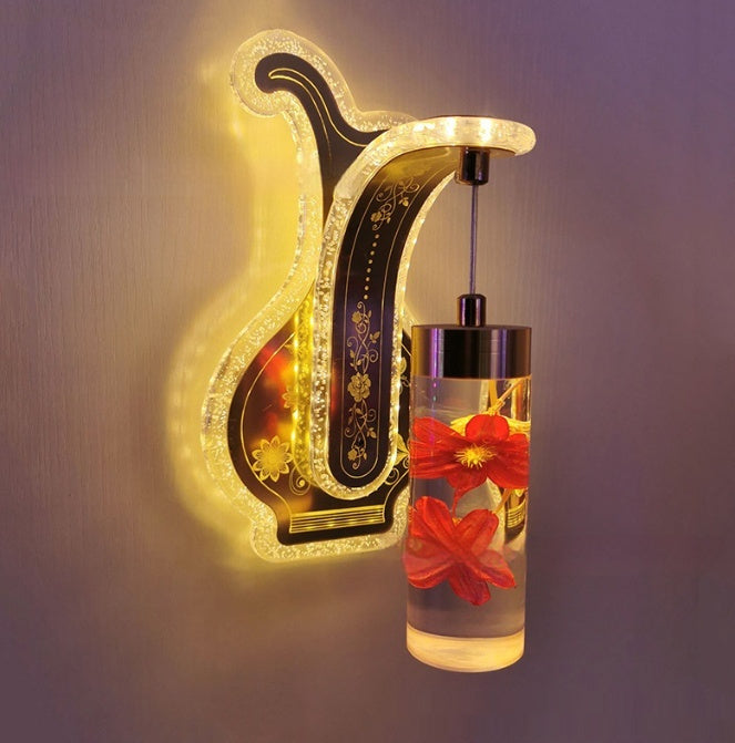 Oval Acrylic Crystal Hanging Decorative Wall Lamp