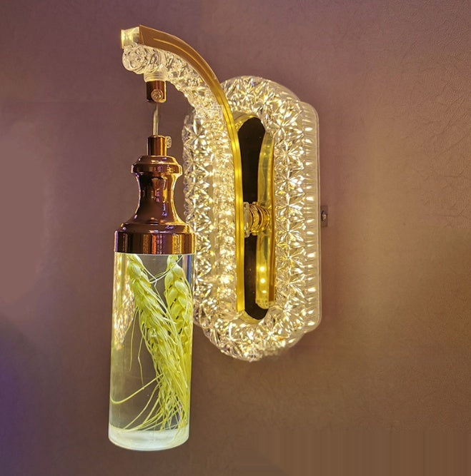 Oval Acrylic Crystal Hanging Decorative Wall Lamp