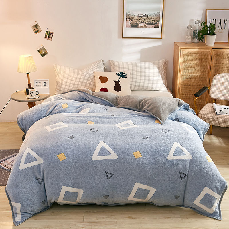Plush Thick Snowflake Duvet Cover Single Piece Flannel