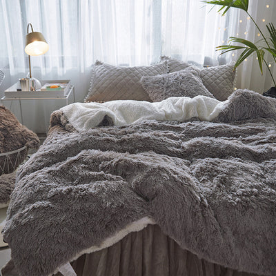 Household Double-sided Plush Quilt Cover Single Piece