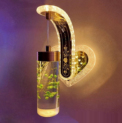 Oval Acrylic Crystal Hanging Decorative Wall Lamp