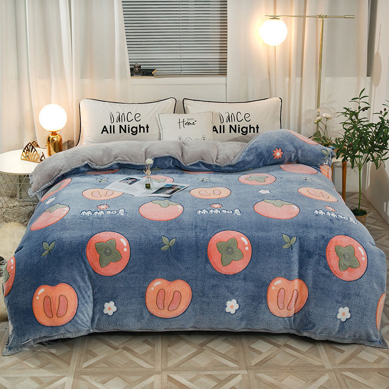 Plush Thick Snowflake Duvet Cover Single Piece Flannel