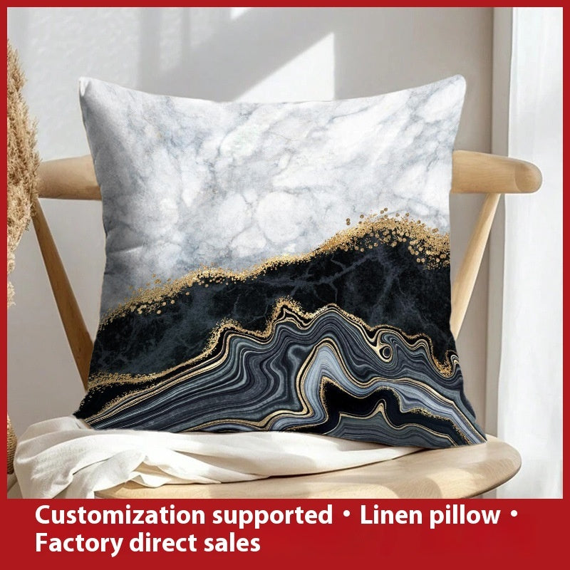 Abstract Oil Painting Linen Pillow Cover