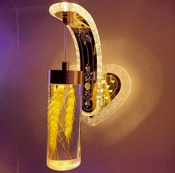 Oval Acrylic Crystal Hanging Decorative Wall Lamp