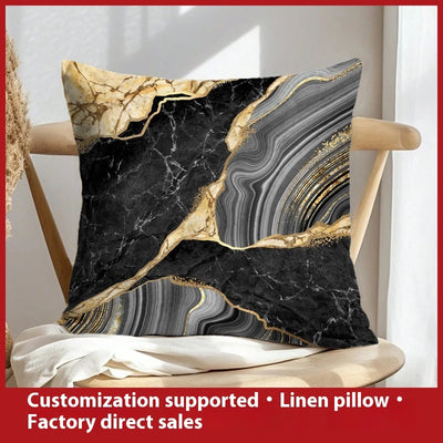 Abstract Oil Painting Linen Pillow Cover