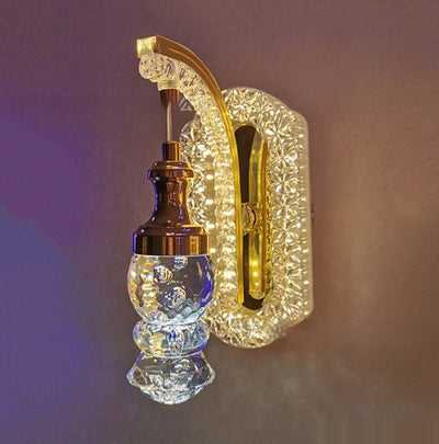 Oval Acrylic Crystal Hanging Decorative Wall Lamp