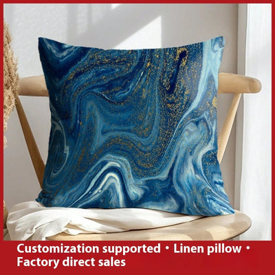 Abstract Oil Painting Linen Pillow Cover