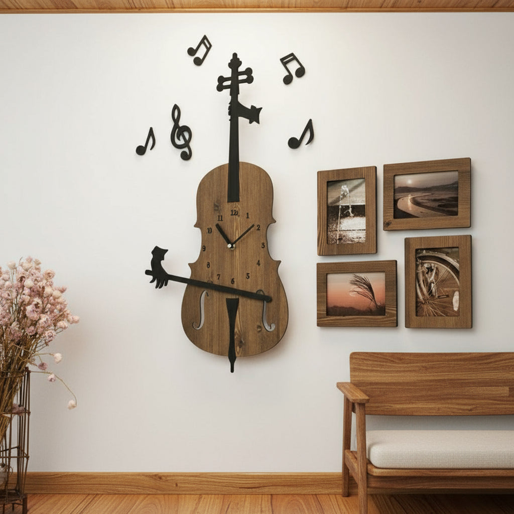 Adorn Clocks On Wooden Walls With Cute Cartoons