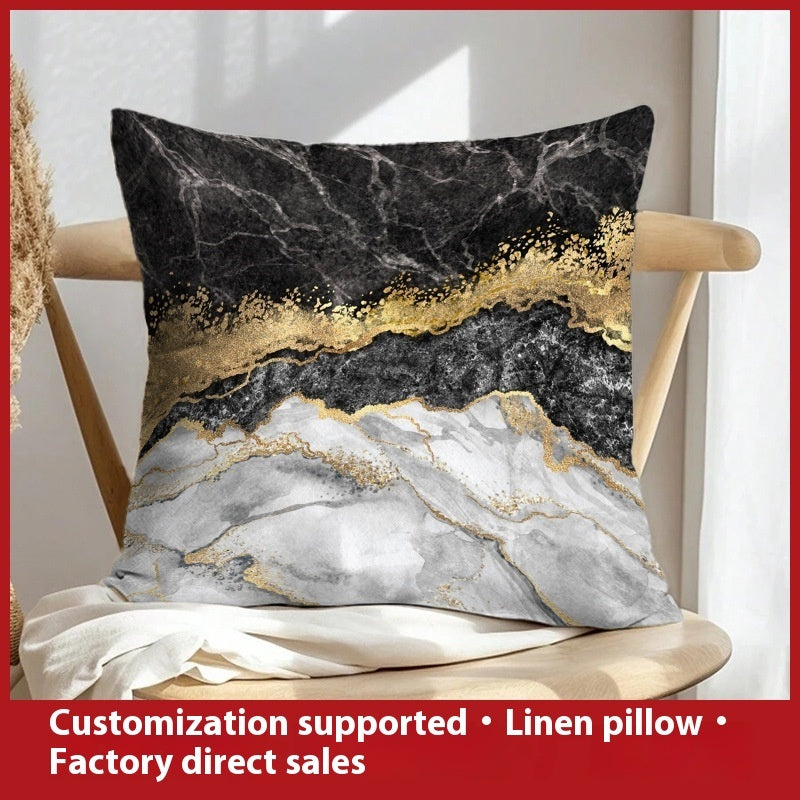 Abstract Oil Painting Linen Pillow Cover