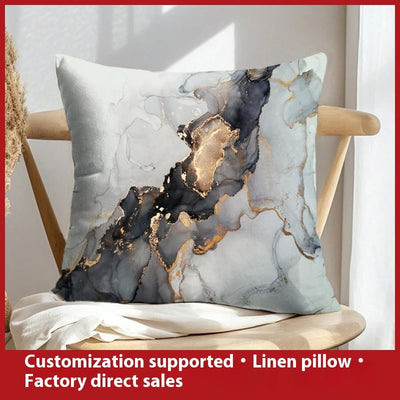 Abstract Oil Painting Linen Pillow Cover