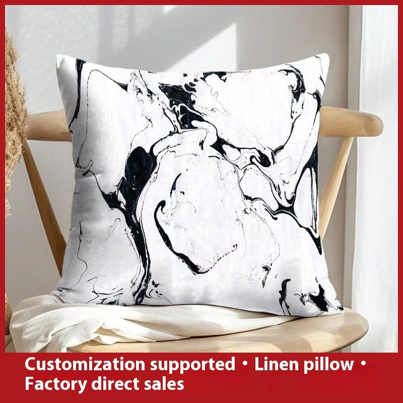 Abstract Oil Painting Linen Pillow Cover