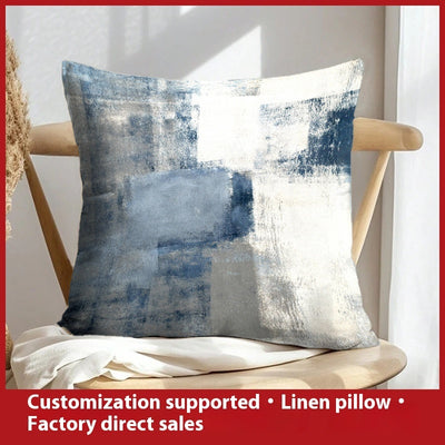 Abstract Oil Painting Linen Pillow Cover