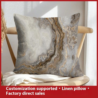 Abstract Oil Painting Linen Pillow Cover