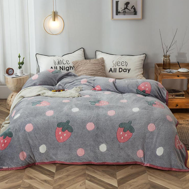 Plush Thick Snowflake Duvet Cover Single Piece Flannel