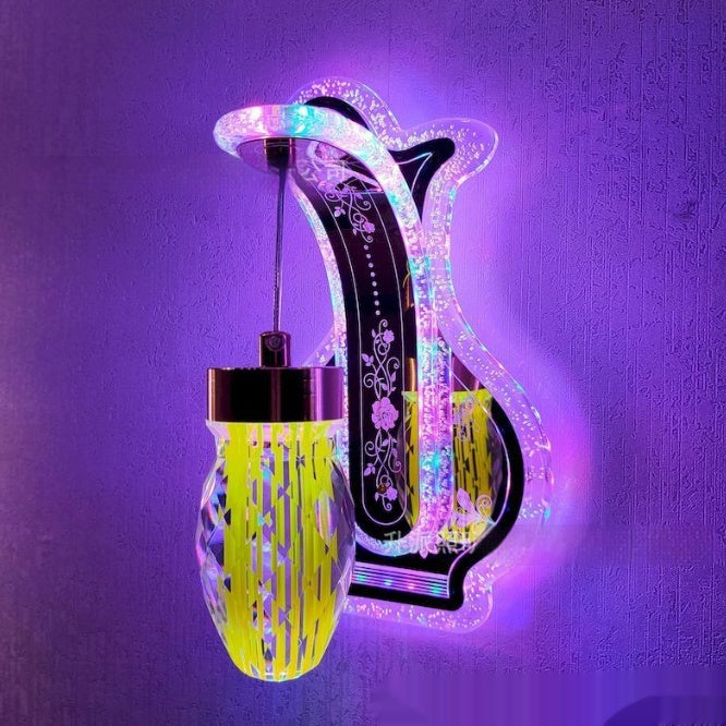 Oval Acrylic Crystal Hanging Decorative Wall Lamp