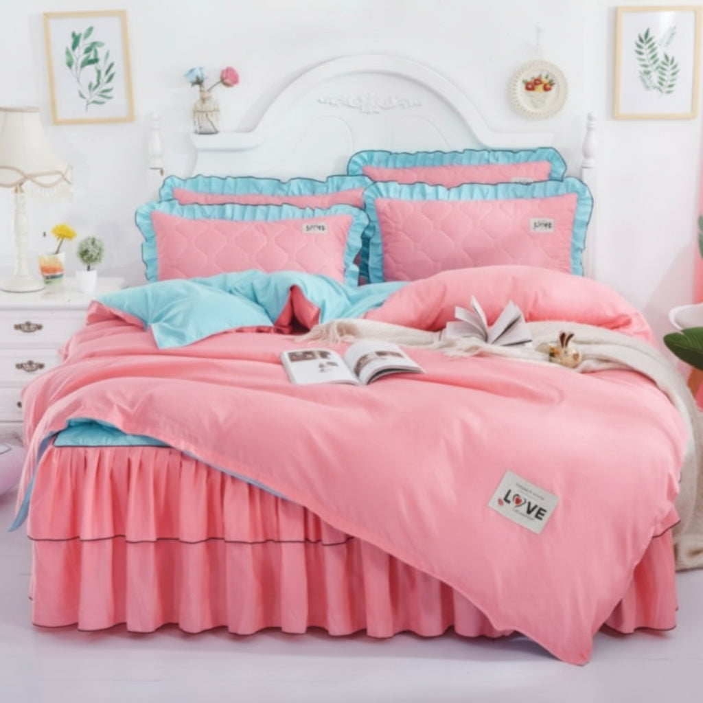 A Full Set Of Quilted Fallwinter Bed Skirt Bedspread Bed Sheet