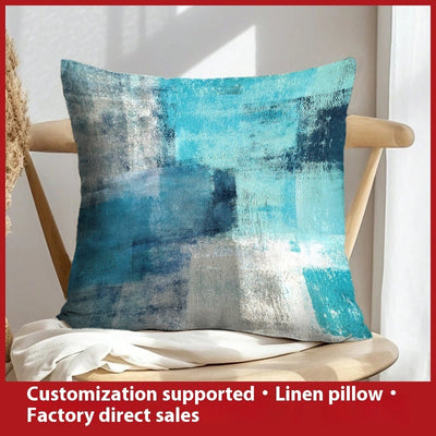 Abstract Oil Painting Linen Pillow Cover