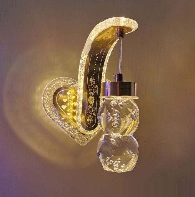 Oval Acrylic Crystal Hanging Decorative Wall Lamp