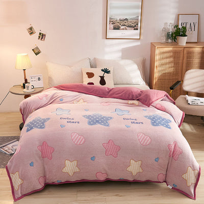 Plush Thick Snowflake Duvet Cover Single Piece Flannel